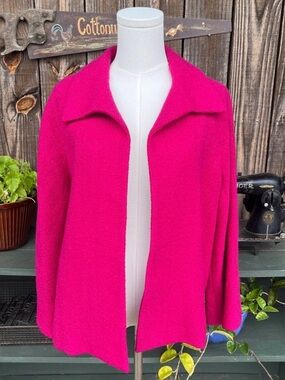 Jones New York Signature Large hot pink open front suit jacket